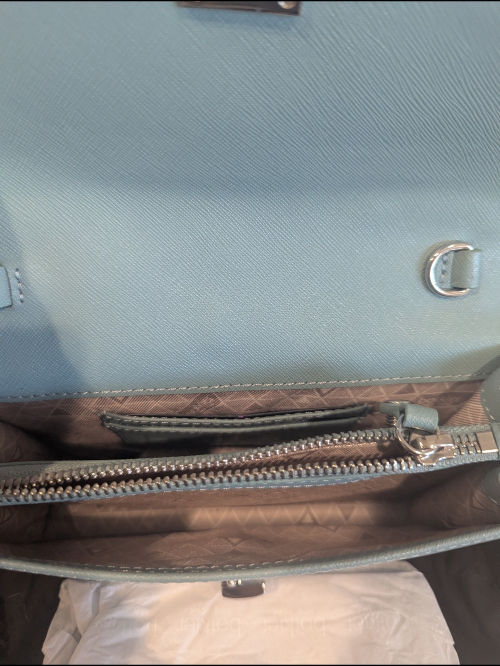 Botkier New York Lennox Blue Suede & Leather Chain Mini Shoulder Bag - Picture 7 of 10